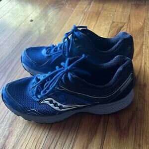 Saucony Cohesion 10 Men’s Running Shoes – Navy/Grey, Size 9W